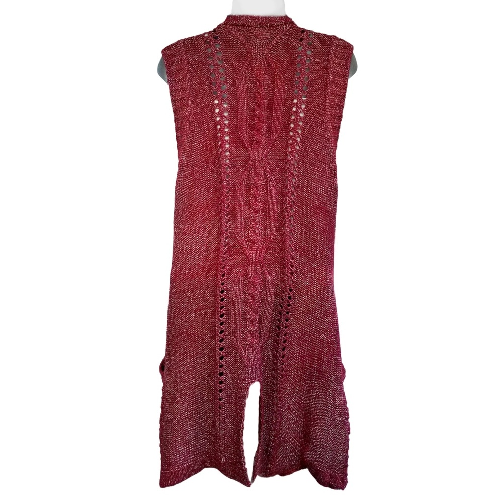 NEW - Sweater Vest with Deep Pockets - Burgundy - Picture 2 of 2